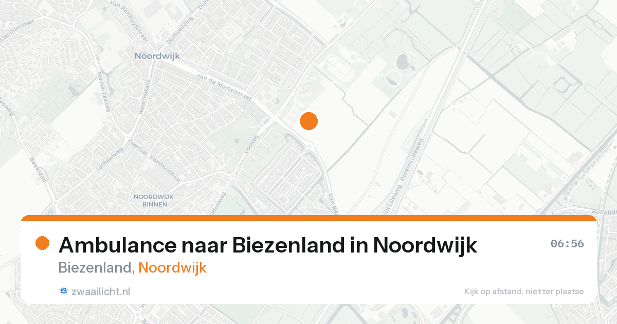 Ambulance naar Biezenland in Noordwijk — 16 aug 2026