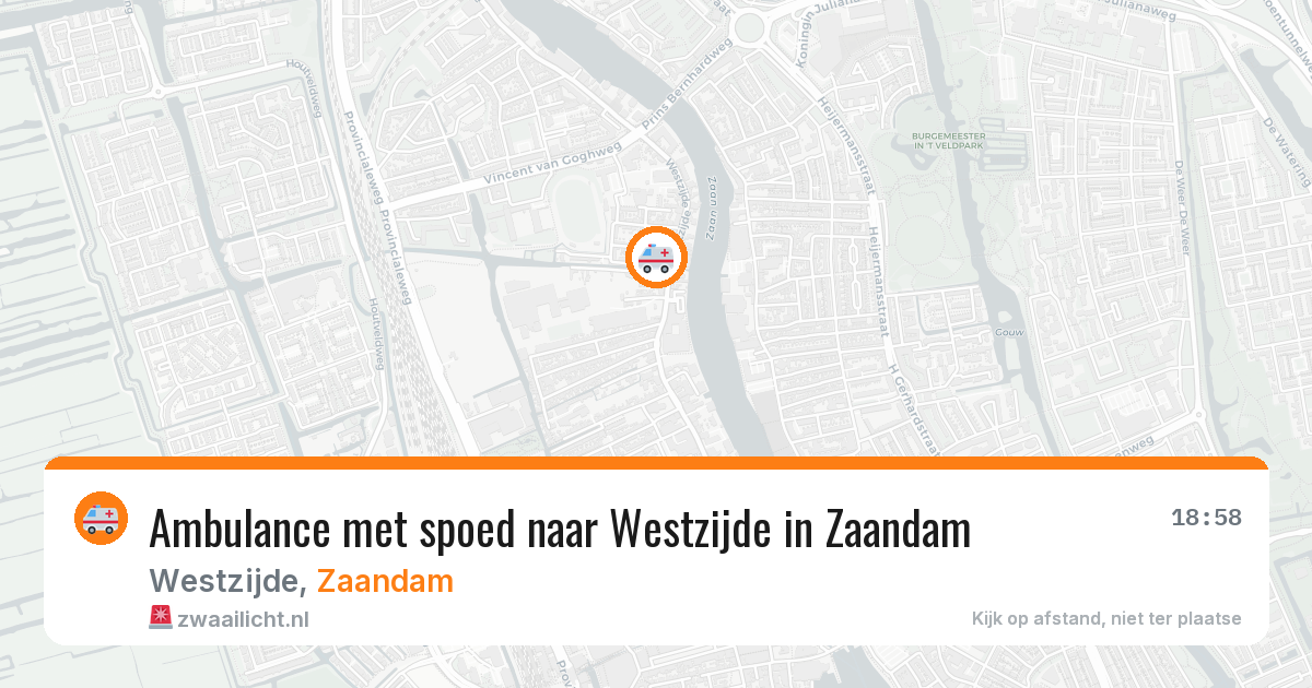 Ambulance met spoed naar Westzijde in Zaandam — 10 apr 2026