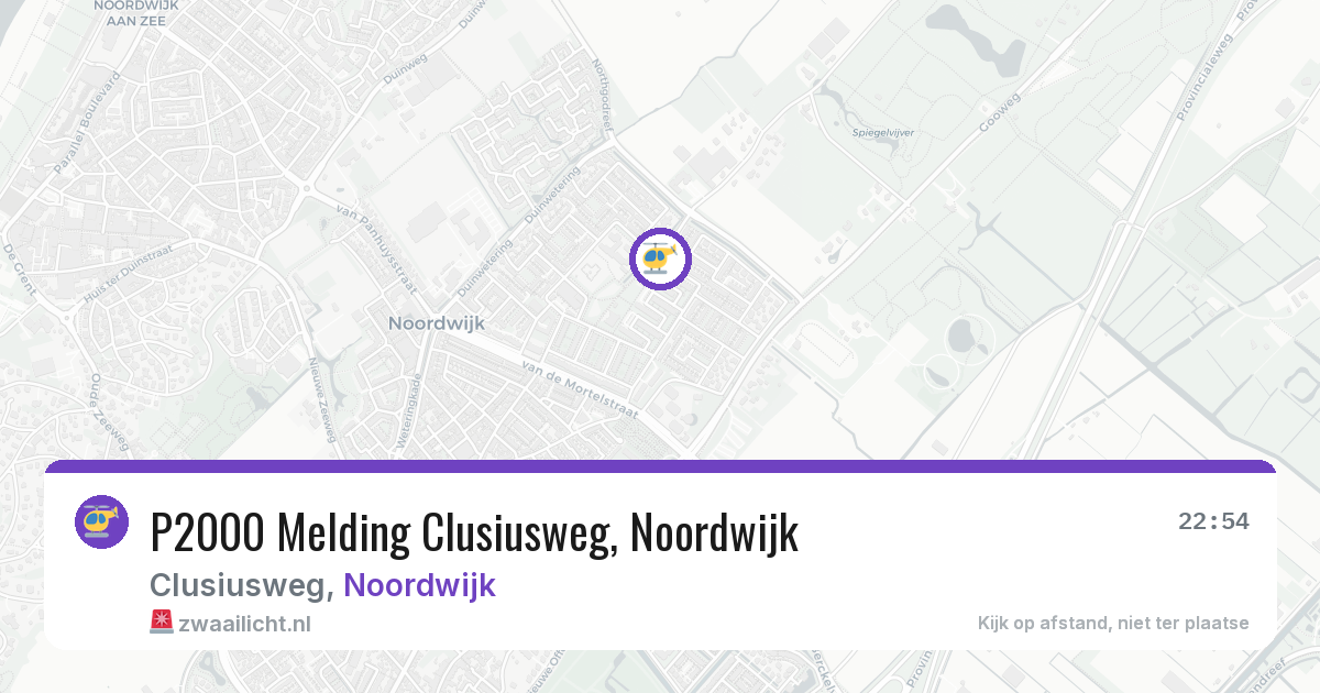 P2000 Melding Clusiusweg, Noordwijk — 31 jan 2026