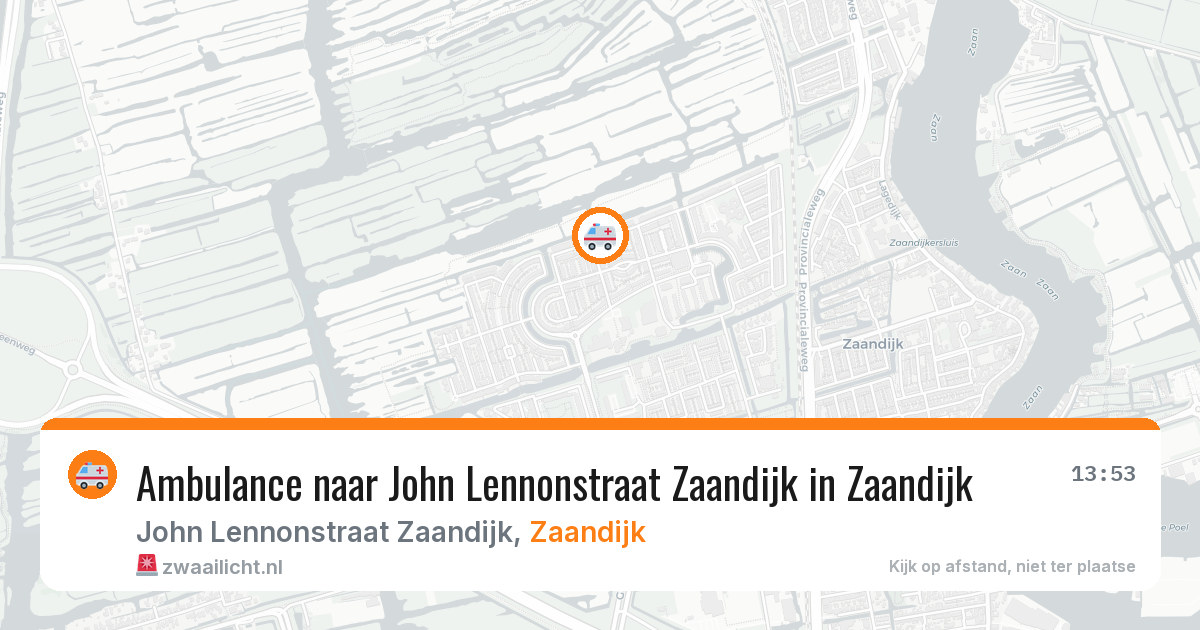 Ambulance naar John Lennonstraat Zaandijk in Zaandijk — 29 apr 2026