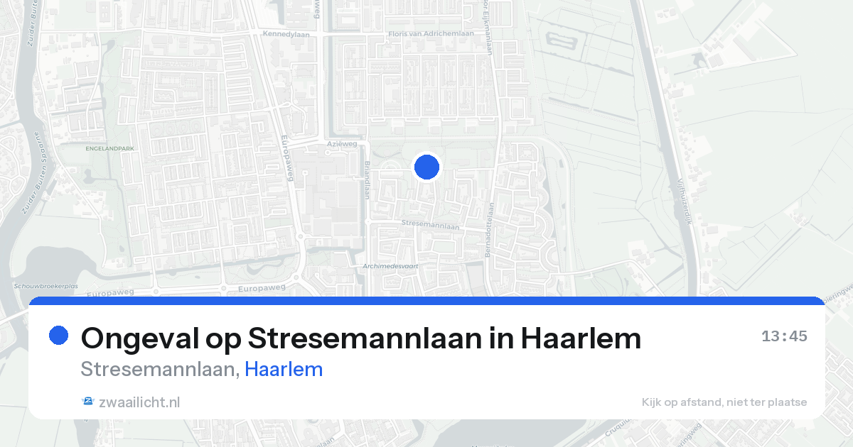 Ongeval op Stresemannlaan in Haarlem — 18 aug 2026