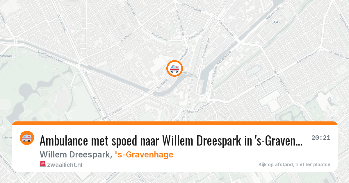 Ambulance met spoed naar Willem Dreespark in 's-Gravenhage — 25 mei 2026