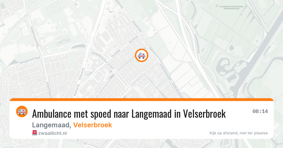 Ambulance met spoed naar Langemaad in Velserbroek — 6 aug 2026