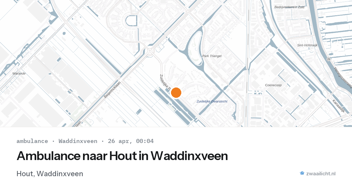 Ambulance naar Hout in Waddinxveen — 25 apr 2026