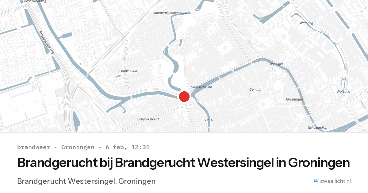 Brandgerucht bij Brandgerucht Westersingel in Groningen — 6 feb 2026