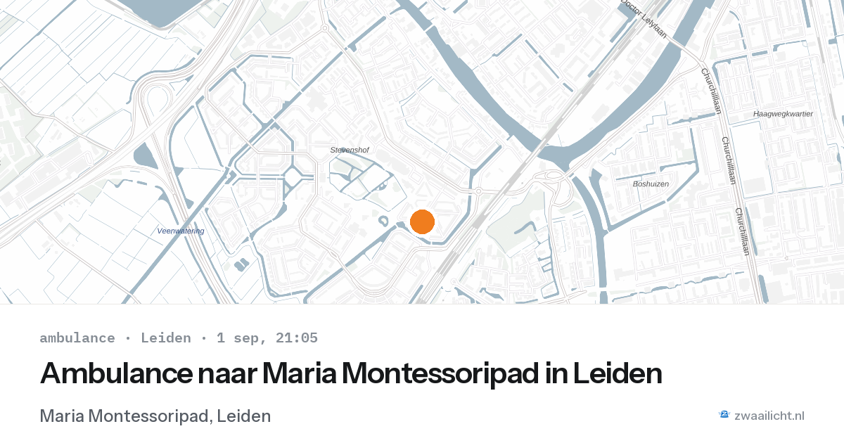 Ambulance naar Maria Montessoripad in Leiden — 1 sep 2026