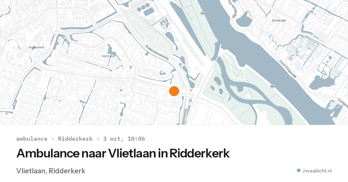 Ambulance naar Vlietlaan in Ridderkerk — 3 mrt 2026