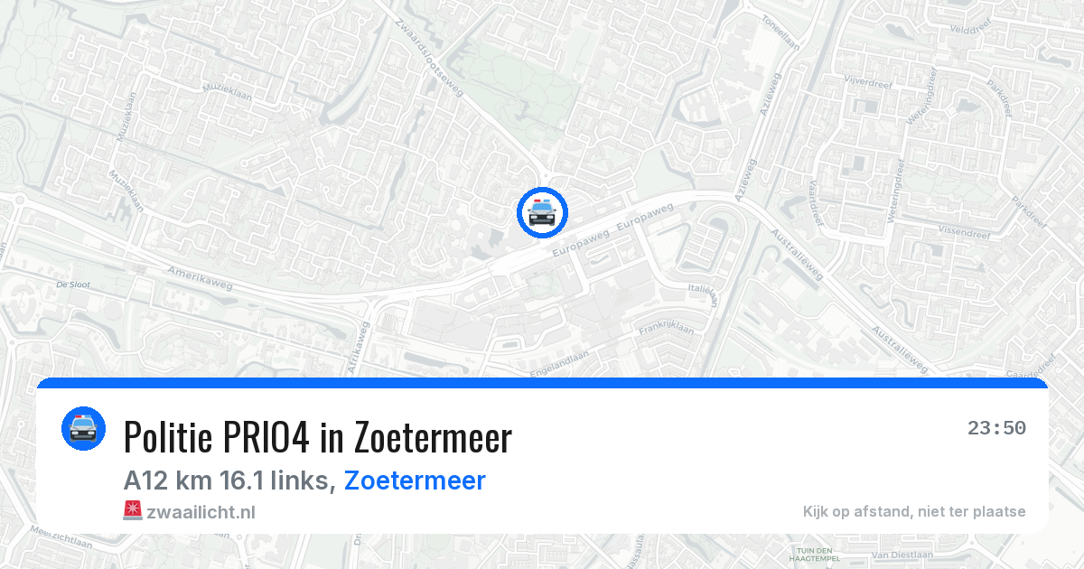 Politie PRIO4 in Zoetermeer — 6 jul 2026 | 🚨 Zwaailicht.nl