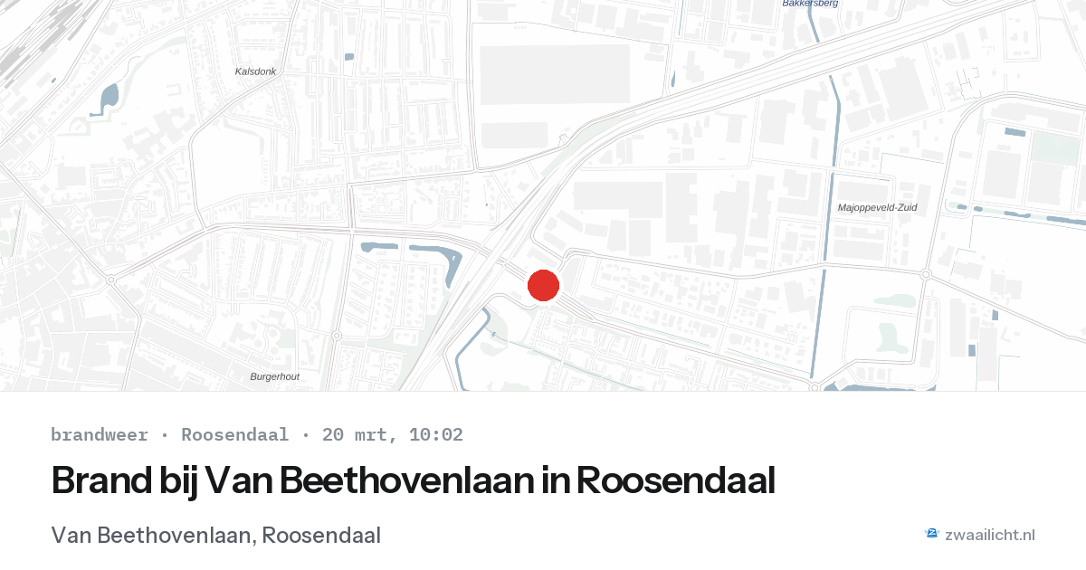Brand bij Van Beethovenlaan in Roosendaal — 20 mrt 2026