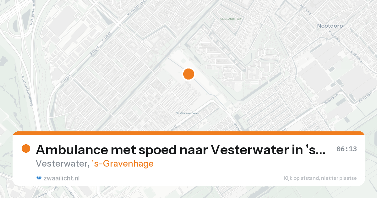 Ambulance met spoed naar Vesterwater in 's-Gravenhage — 23 aug 2026