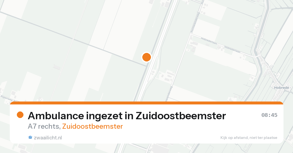 Ambulance ingezet in Zuidoostbeemster — 19 aug 2026