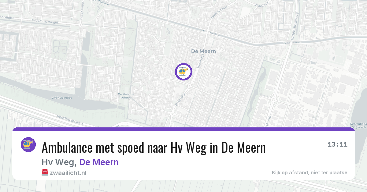 Ambulance met spoed naar Hv Weg in De Meern — 22 jun 2026