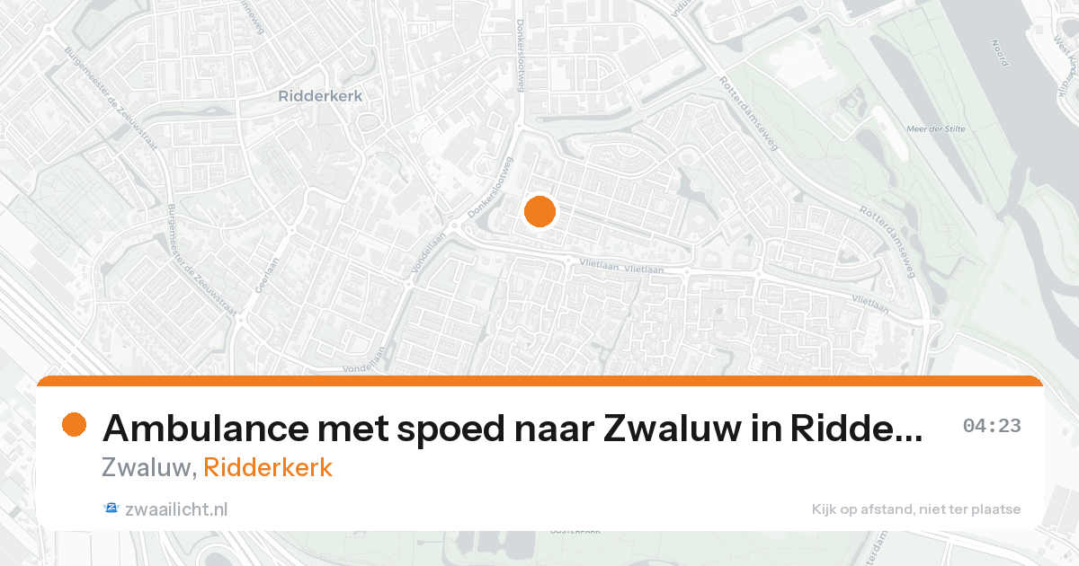 Ambulance met spoed naar Zwaluw in Ridderkerk — 17 aug 2026