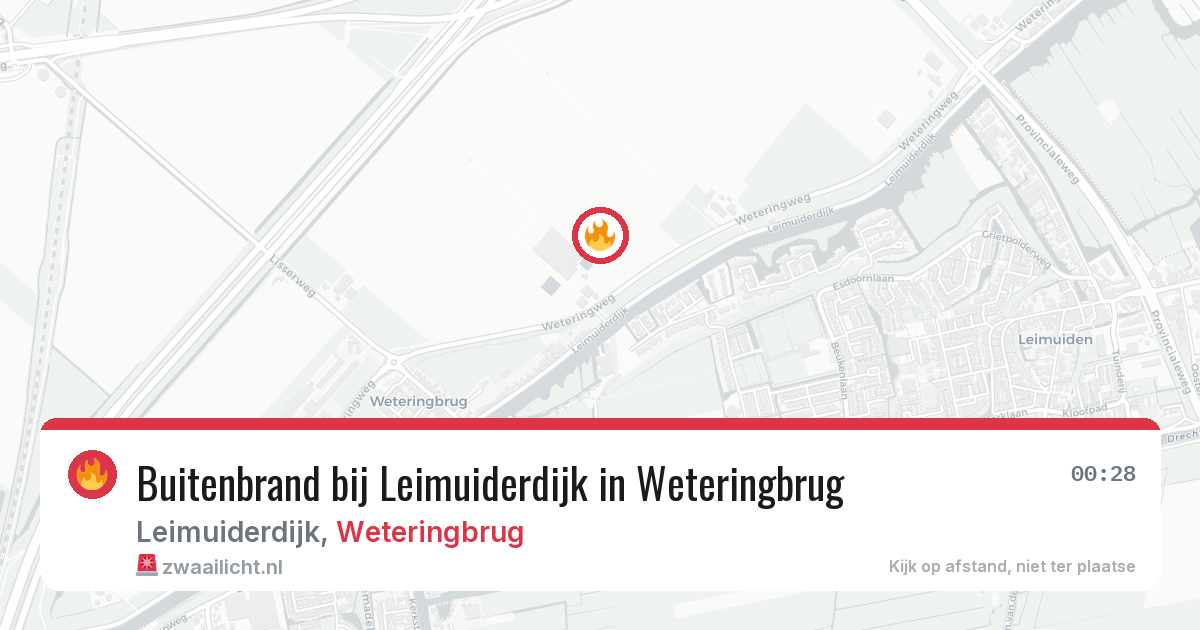 Buitenbrand bij Leimuiderdijk in Weteringbrug — 1 aug 2026
