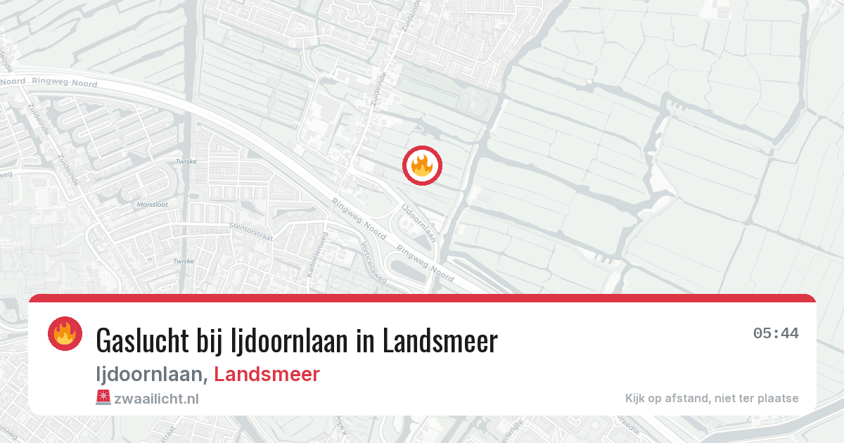 Gaslucht bij Ijdoornlaan in Landsmeer — 30 jul 2026