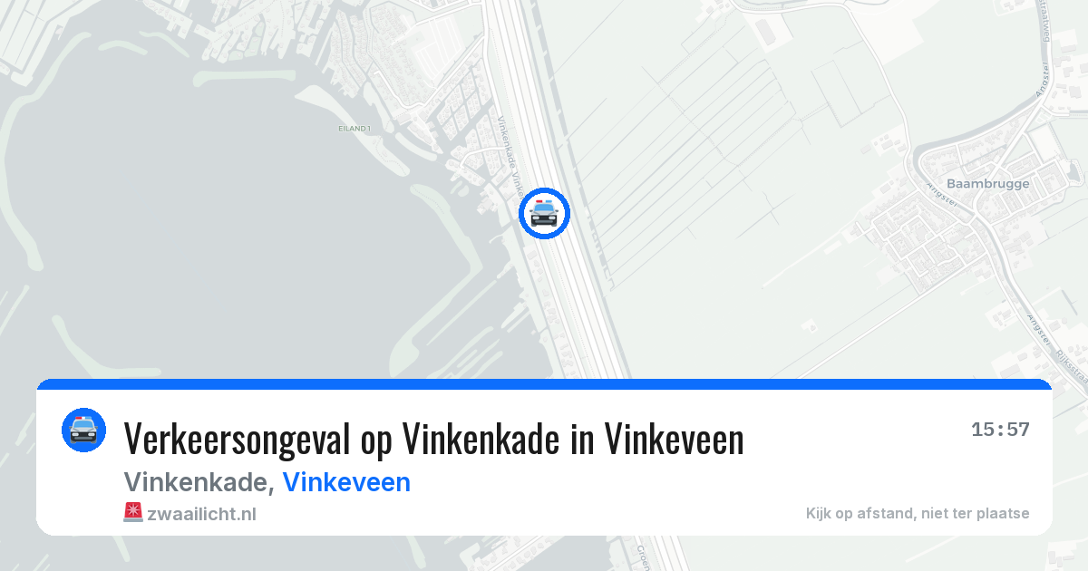 Verkeersongeval op Vinkenkade in Vinkeveen — 20 jun 2026