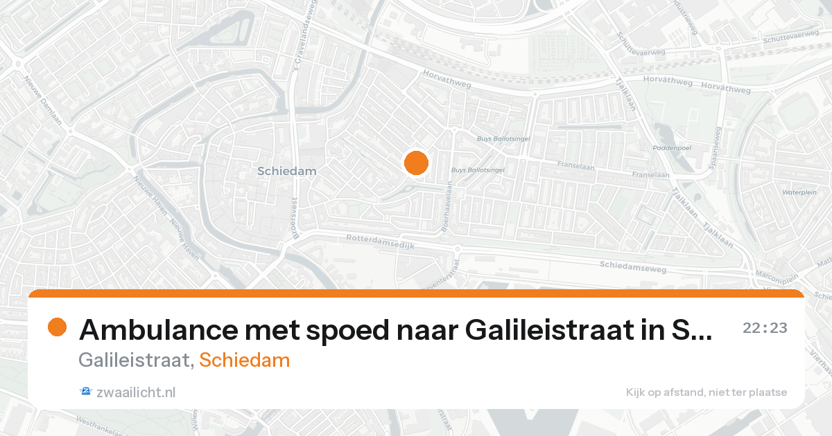 Ambulance met spoed naar Galileistraat in Schiedam — 16 aug 2026