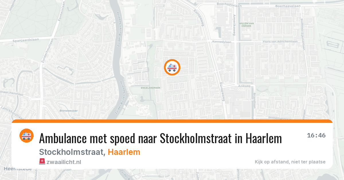 Ambulance met spoed naar Stockholmstraat in Haarlem — 9 aug 2026