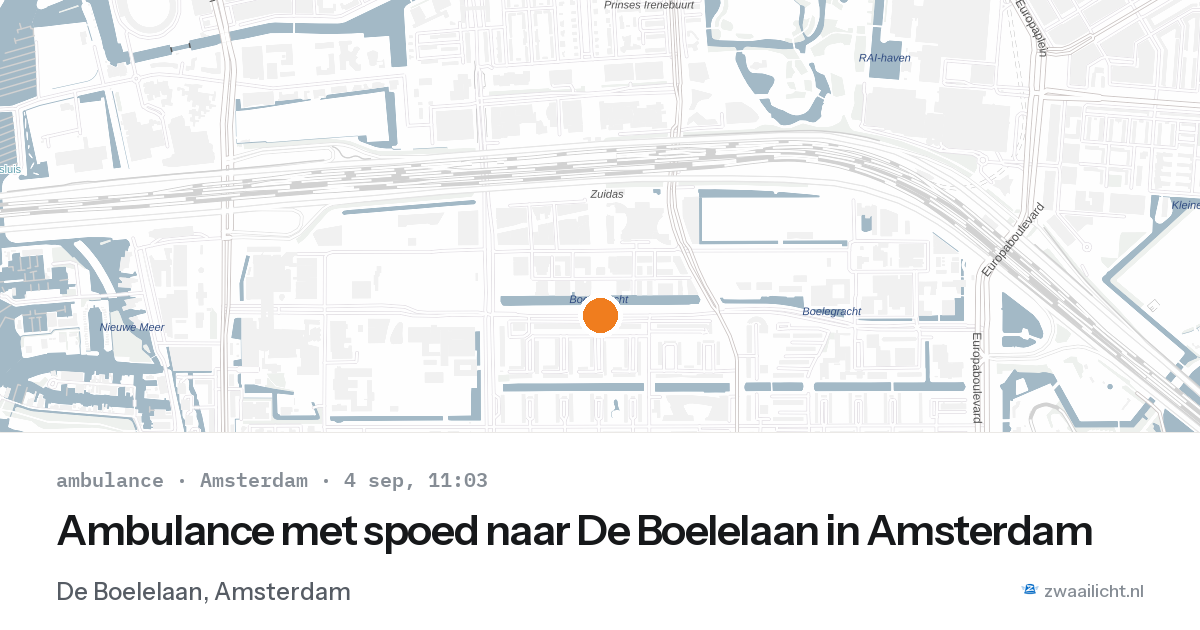 Ambulance met spoed naar De Boelelaan in Amsterdam — 4 sep 2026