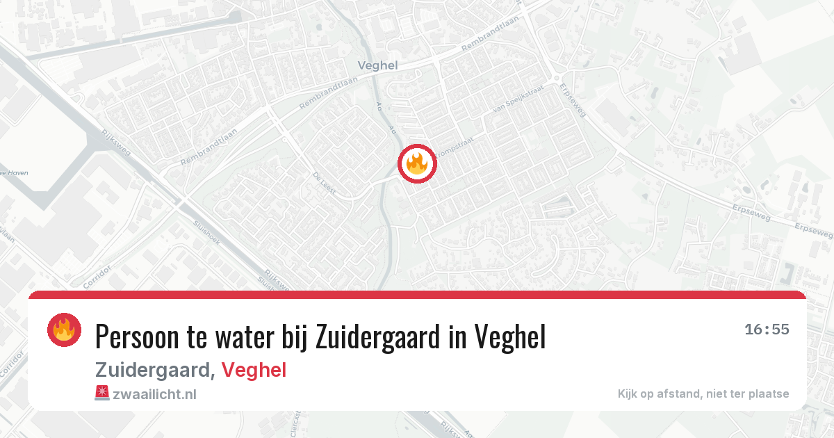 Persoon te water bij Zuidergaard in Veghel — 22 mrt 2026