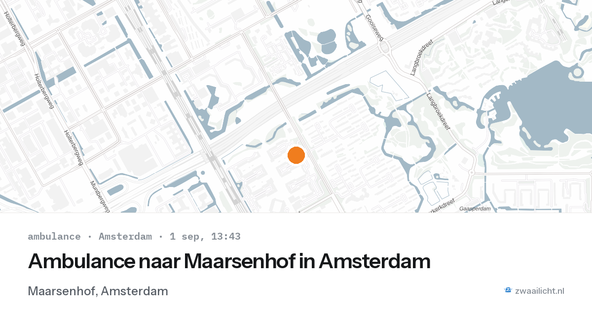 Ambulance naar Maarsenhof in Amsterdam — 1 sep 2026