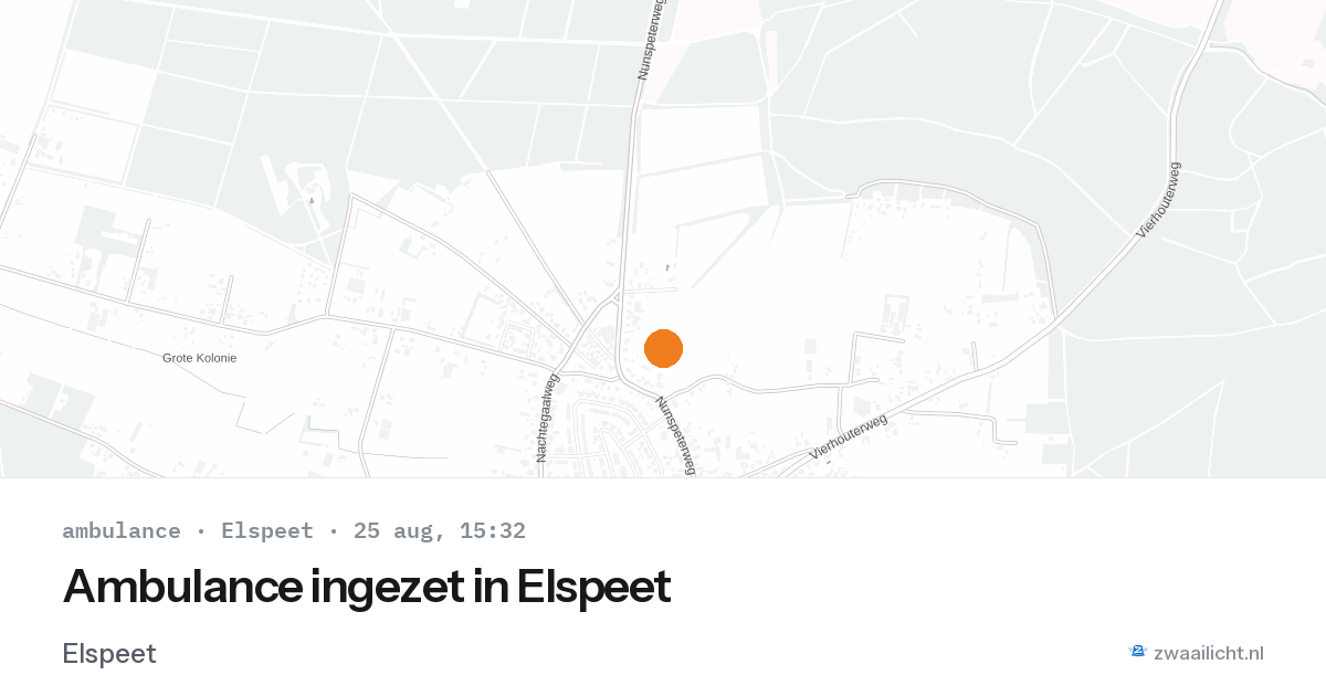 Ambulance ingezet in Elspeet — 25 aug 2026