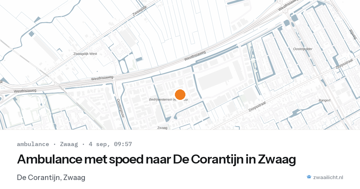 Ambulance met spoed naar De Corantijn in Zwaag — 4 sep 2026