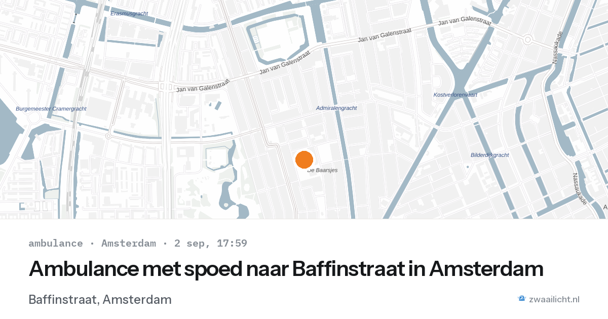 Ambulance met spoed naar Baffinstraat in Amsterdam — 2 sep 2026
