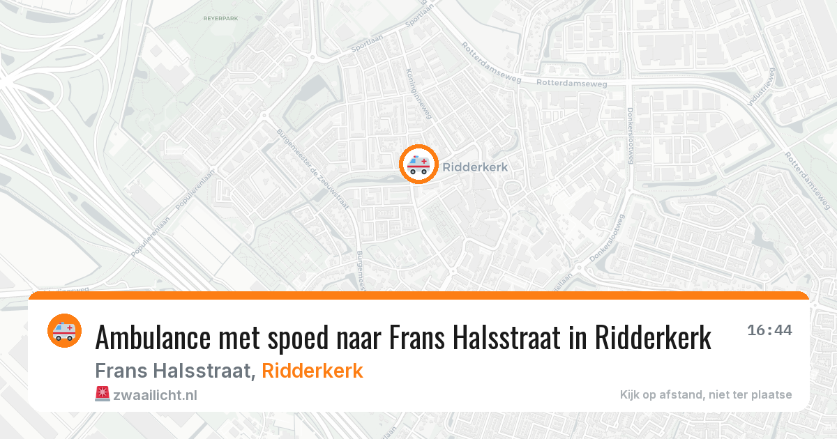 Ambulance met spoed naar Frans Halsstraat in Ridderkerk — 22 jun 2026