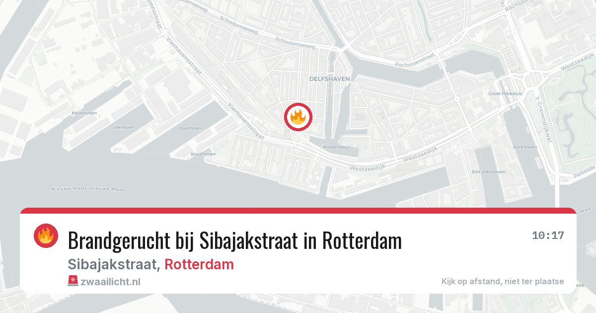 Brandgerucht bij Sibajakstraat in Rotterdam — 17 jun 2026