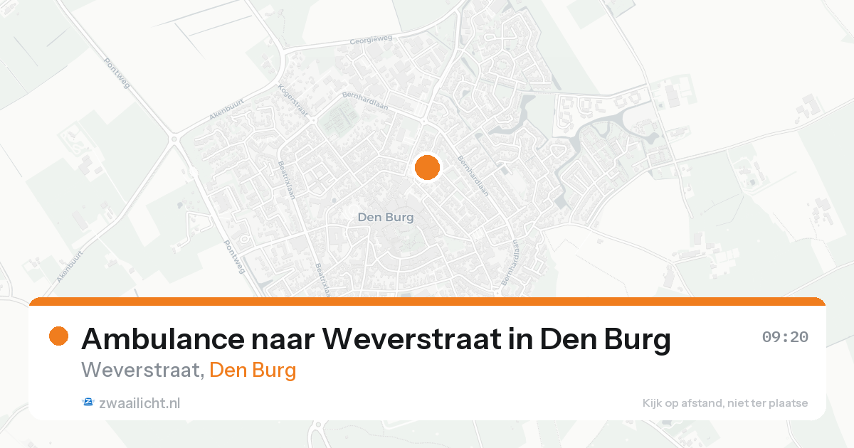 Ambulance naar Weverstraat in Den Burg — 20 aug 2026