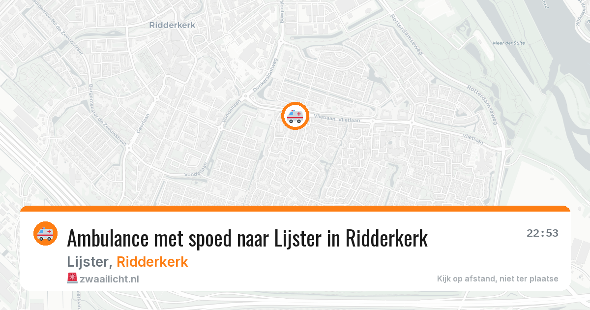 Ambulance met spoed naar Lijster in Ridderkerk — 3 aug 2026