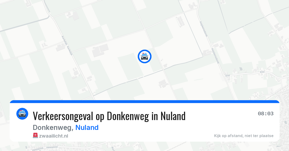 Verkeersongeval op Donkenweg in Nuland — 2 jul 2026