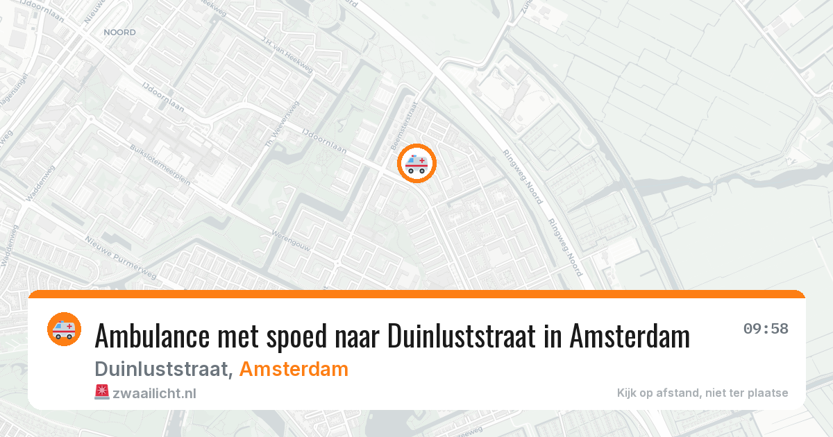 Ambulance met spoed naar Duinluststraat in Amsterdam — 26 mei 2026