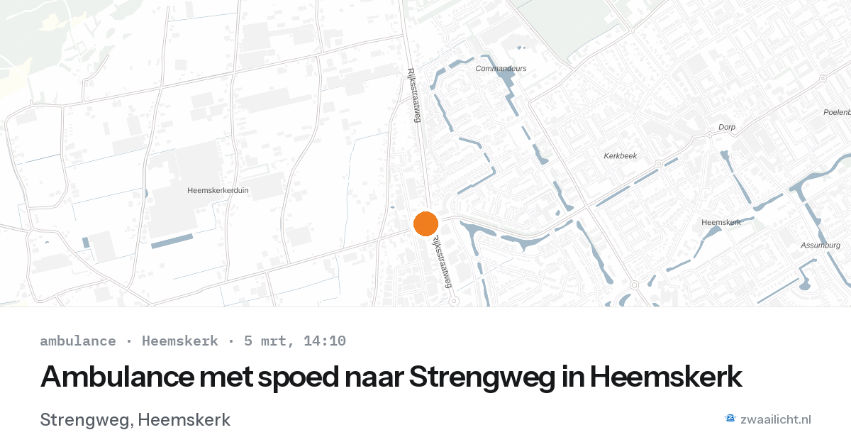 Ambulance met spoed naar Strengweg in Heemskerk — 5 mrt 2026