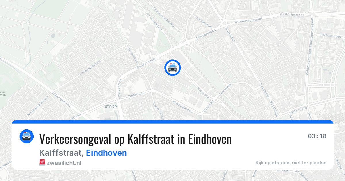 Verkeersongeval op Kalffstraat in Eindhoven — 30 jul 2026
