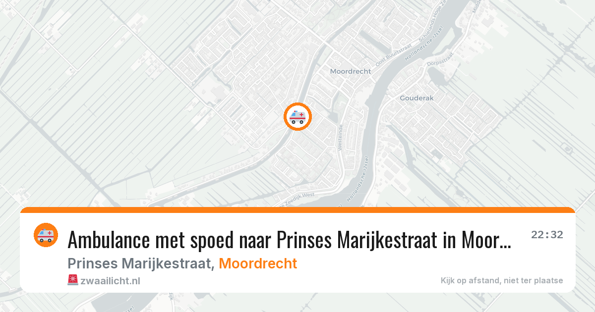 Ambulance met spoed naar Prinses Marijkestraat in Moordrecht — 5 jun 2026