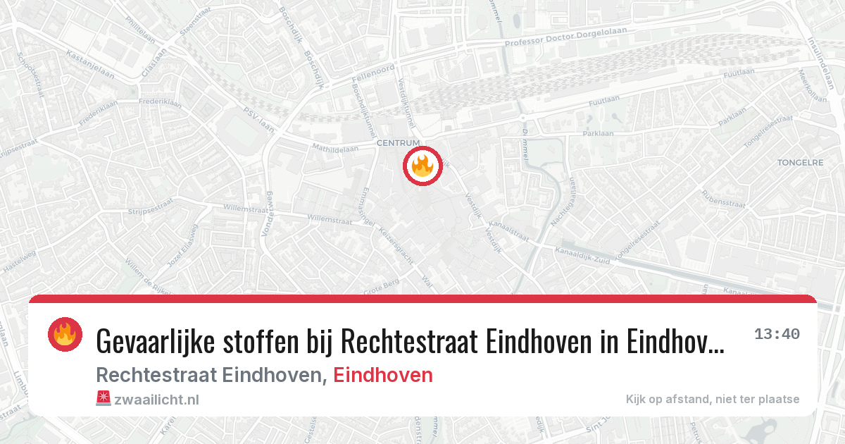 Gevaarlijke stoffen bij Rechtestraat Eindhoven in Eindhoven — 13 mei 2026