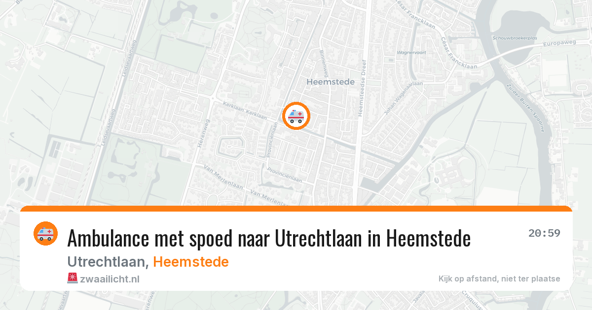 Ambulance met spoed naar Utrechtlaan in Heemstede — 19 jul 2026