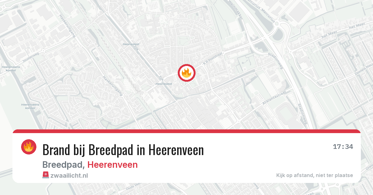Brand bij Breedpad in Heerenveen — 6 aug 2026