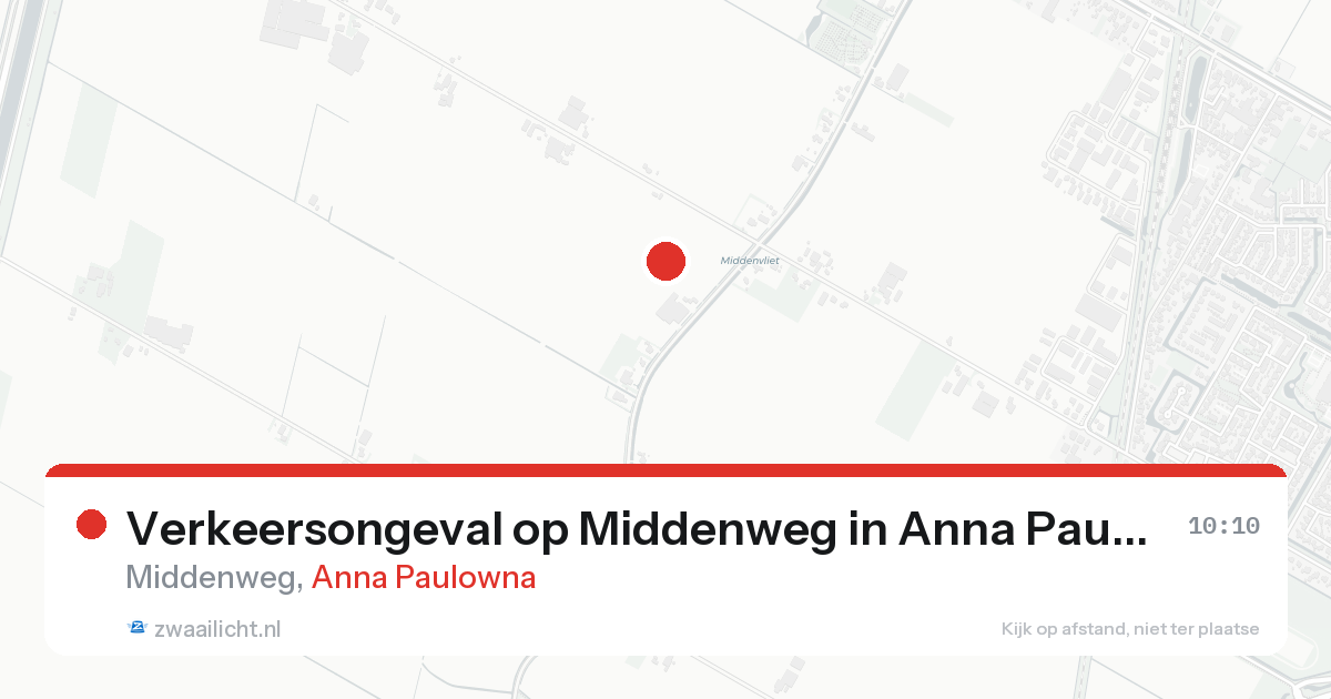 Verkeersongeval op Middenweg in Anna Paulowna — 17 aug 2026