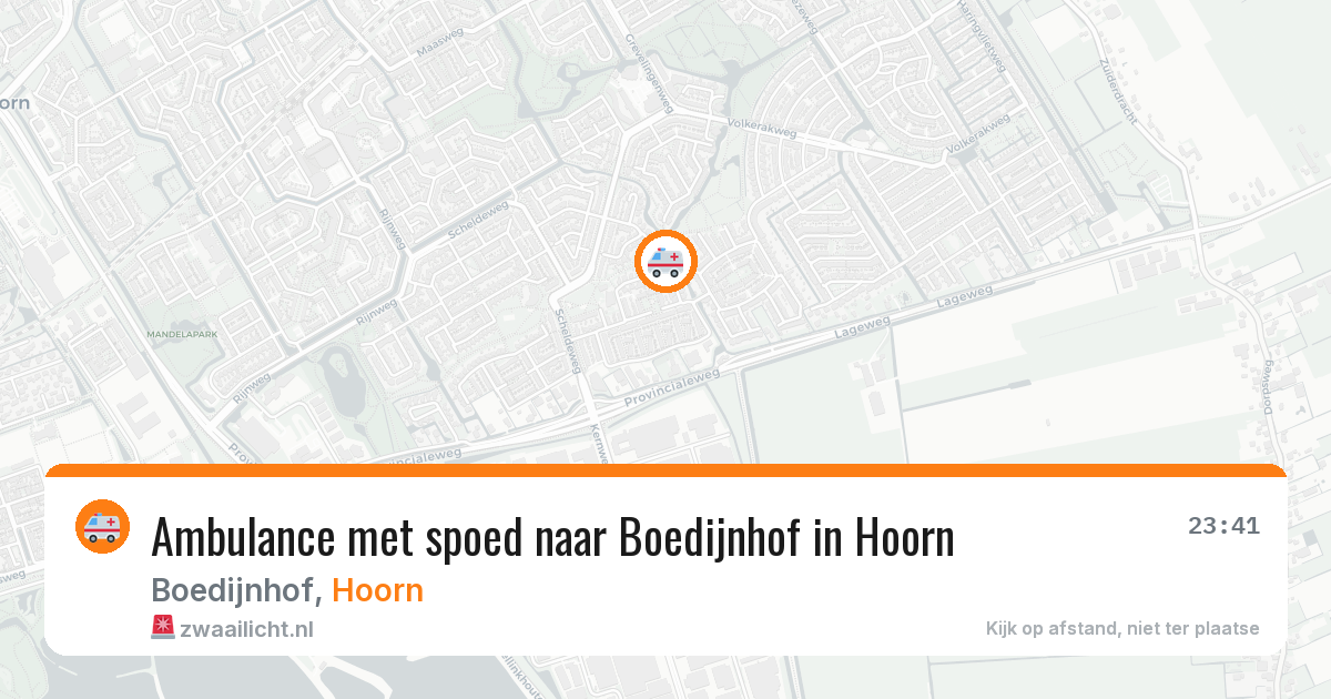Ambulance met spoed naar Boedijnhof in Hoorn — 7 aug 2026