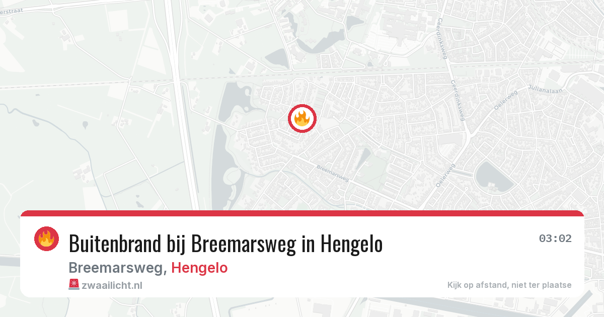 Buitenbrand bij Breemarsweg in Hengelo — 2 aug 2026