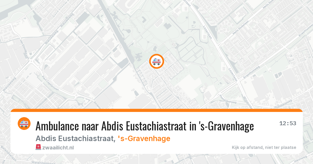 Ambulance naar Abdis Eustachiastraat in 's-Gravenhage — 27 mrt 2026