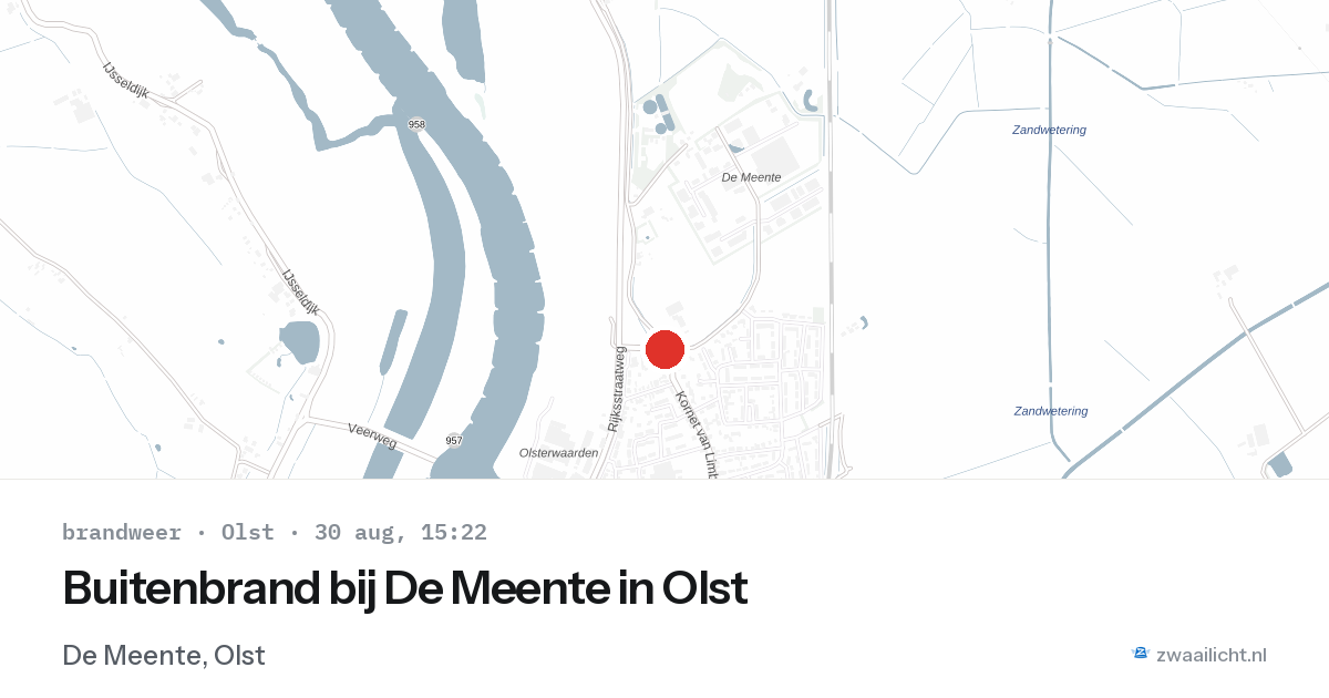 Buitenbrand bij De Meente in Olst — 30 aug 2026