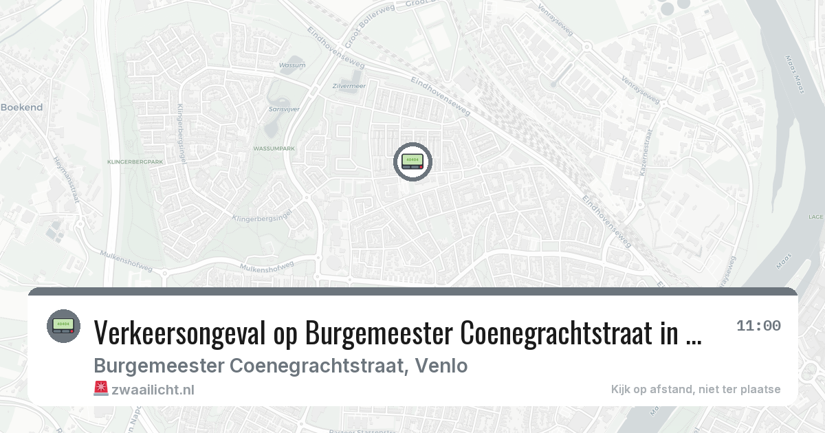Verkeersongeval op Burgemeester Coenegrachtstraat in Venlo — 6 jun 2026