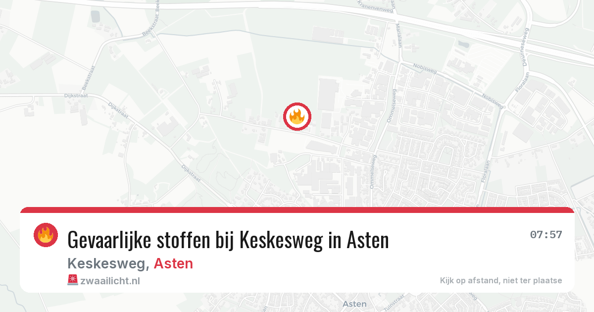 Gevaarlijke stoffen bij Keskesweg in Asten — 8 jul 2026