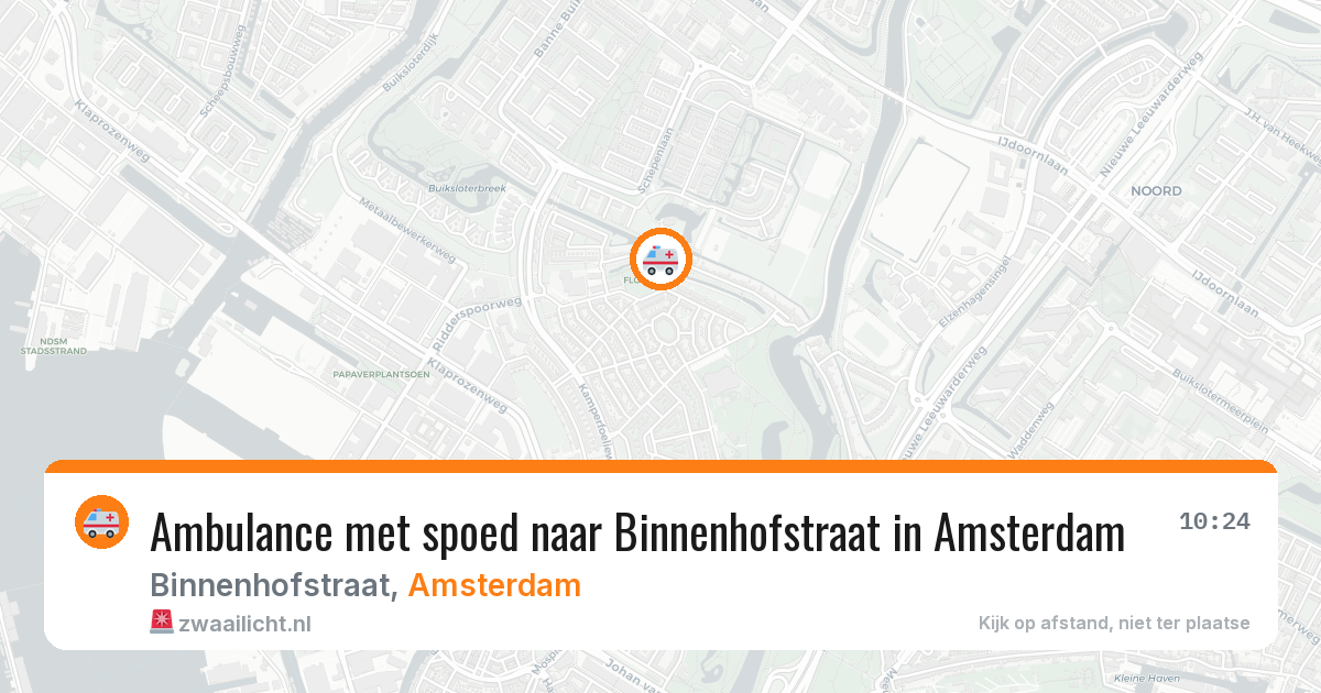 Ambulance met spoed naar Binnenhofstraat in Amsterdam — 9 mei 2026