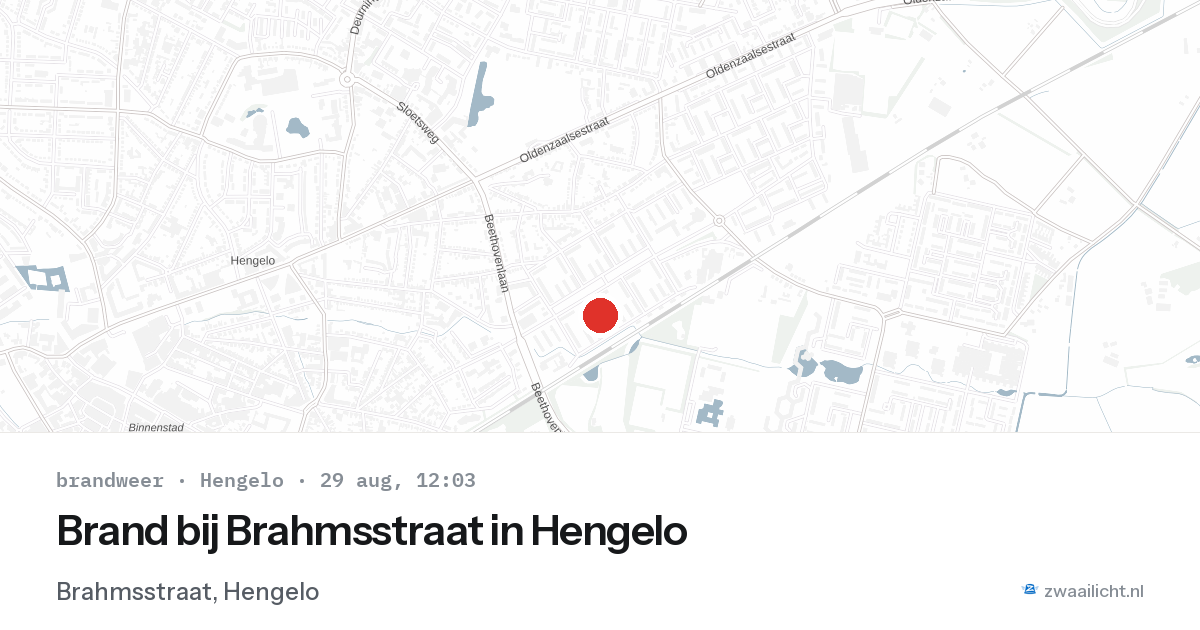 Brand bij Brahmsstraat in Hengelo — 29 aug 2026