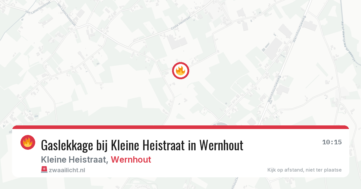 Gaslekkage bij Kleine Heistraat in Wernhout — 15 apr 2026